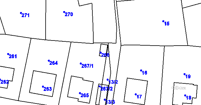 Parcela st. 266 v KÚ Neveklov, Katastrální mapa
