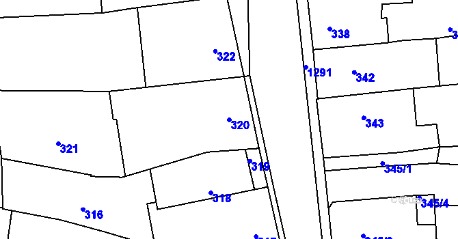 Parcela st. 320 v KÚ Neveklov, Katastrální mapa