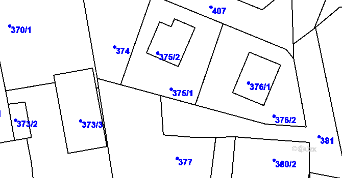 Parcela st. 375/1 v KÚ Neveklov, Katastrální mapa