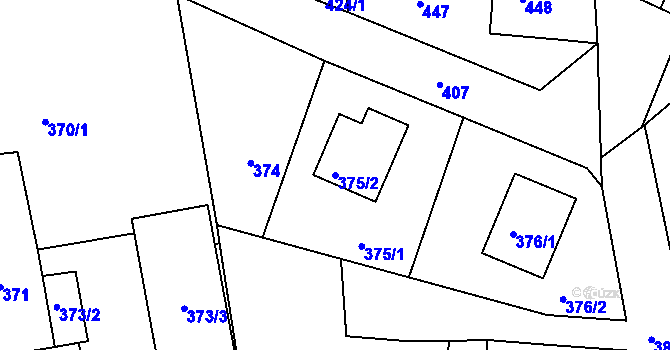 Parcela st. 375/2 v KÚ Neveklov, Katastrální mapa