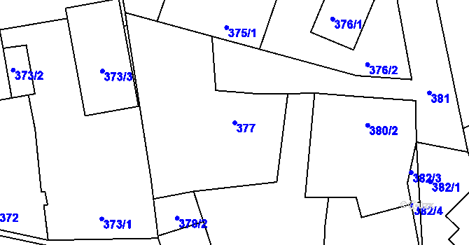 Parcela st. 377 v KÚ Neveklov, Katastrální mapa