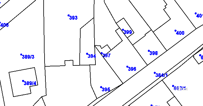 Parcela st. 397 v KÚ Neveklov, Katastrální mapa
