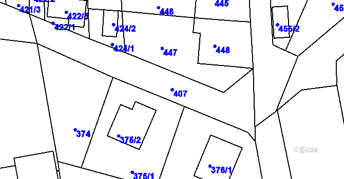 Parcela st. 407 v KÚ Neveklov, Katastrální mapa