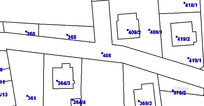 Parcela st. 408 v KÚ Neveklov, Katastrální mapa
