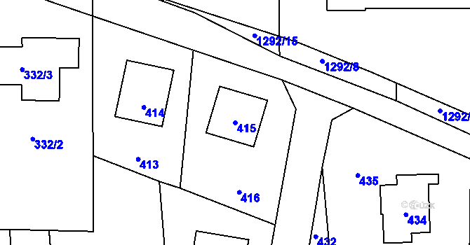 Parcela st. 415 v KÚ Neveklov, Katastrální mapa