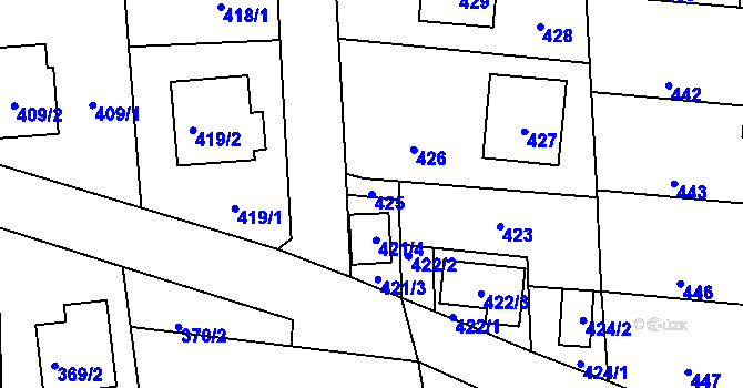Parcela st. 425 v KÚ Neveklov, Katastrální mapa