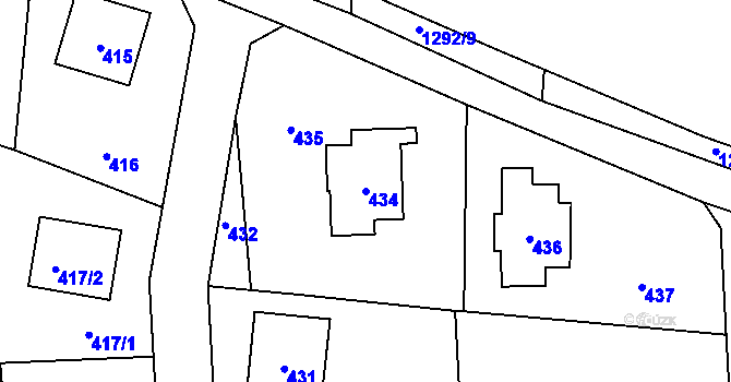 Parcela st. 434 v KÚ Neveklov, Katastrální mapa