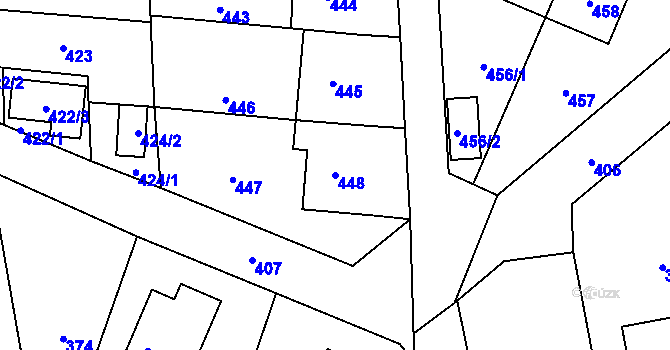 Parcela st. 448 v KÚ Neveklov, Katastrální mapa