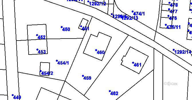 Parcela st. 460 v KÚ Neveklov, Katastrální mapa