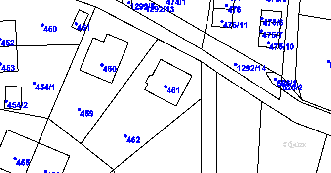 Parcela st. 461 v KÚ Neveklov, Katastrální mapa