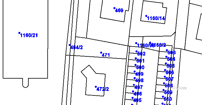 Parcela st. 471 v KÚ Neveklov, Katastrální mapa