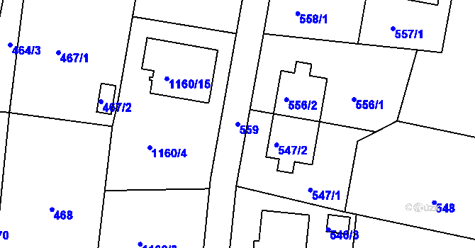 Parcela st. 559 v KÚ Neveklov, Katastrální mapa