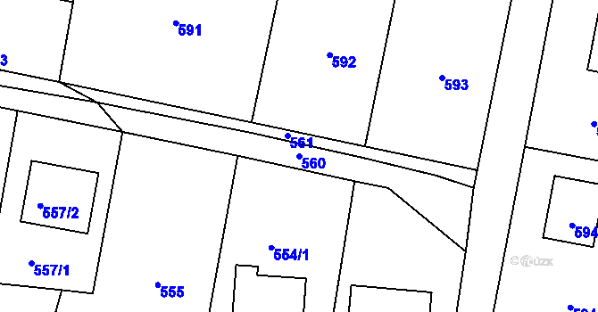 Parcela st. 560 v KÚ Neveklov, Katastrální mapa
