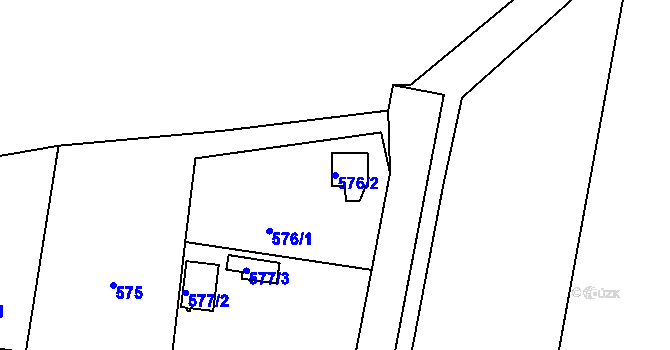 Parcela st. 576/2 v KÚ Neveklov, Katastrální mapa