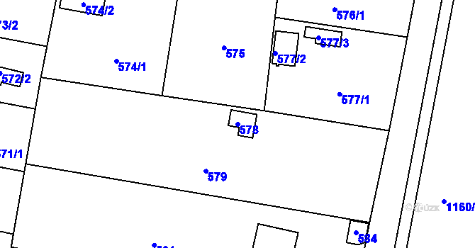 Parcela st. 578 v KÚ Neveklov, Katastrální mapa