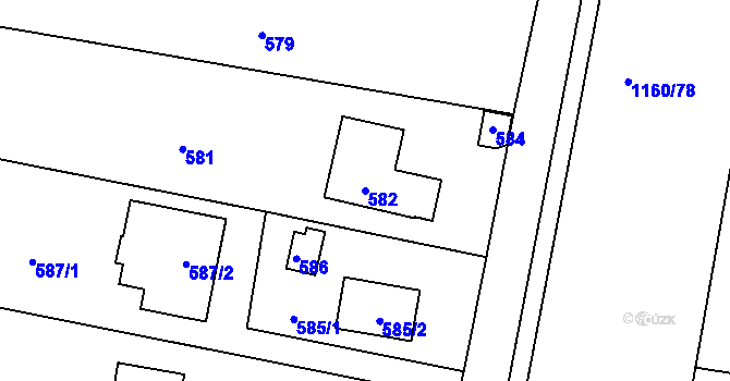 Parcela st. 582 v KÚ Neveklov, Katastrální mapa