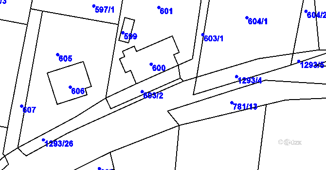 Parcela st. 603 v KÚ Neveklov, Katastrální mapa
