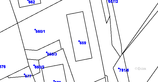 Parcela st. 659 v KÚ Neveklov, Katastrální mapa