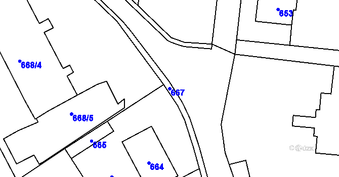 Parcela st. 667 v KÚ Neveklov, Katastrální mapa