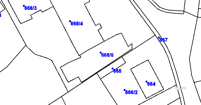 Parcela st. 668/5 v KÚ Neveklov, Katastrální mapa