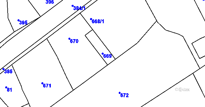 Parcela st. 669 v KÚ Neveklov, Katastrální mapa