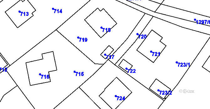 Parcela st. 717 v KÚ Neveklov, Katastrální mapa