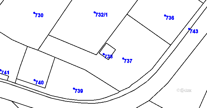 Parcela st. 738 v KÚ Neveklov, Katastrální mapa