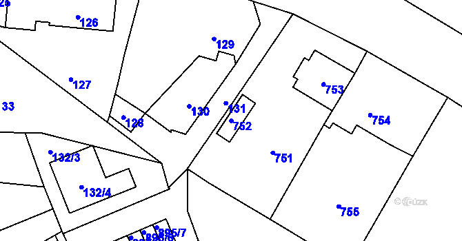Parcela st. 752 v KÚ Neveklov, Katastrální mapa