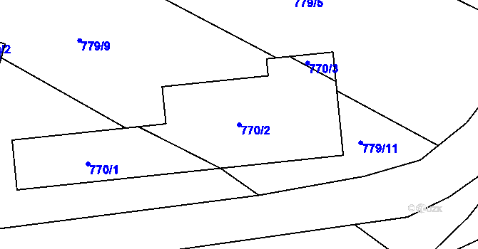Parcela st. 770/2 v KÚ Neveklov, Katastrální mapa