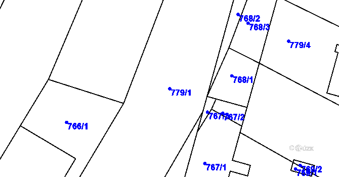 Parcela st. 779/1 v KÚ Neveklov, Katastrální mapa