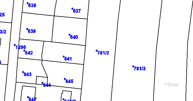 Parcela st. 781/2 v KÚ Neveklov, Katastrální mapa
