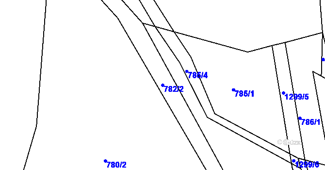 Parcela st. 782/2 v KÚ Neveklov, Katastrální mapa