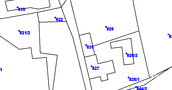 Parcela st. 828 v KÚ Neveklov, Katastrální mapa