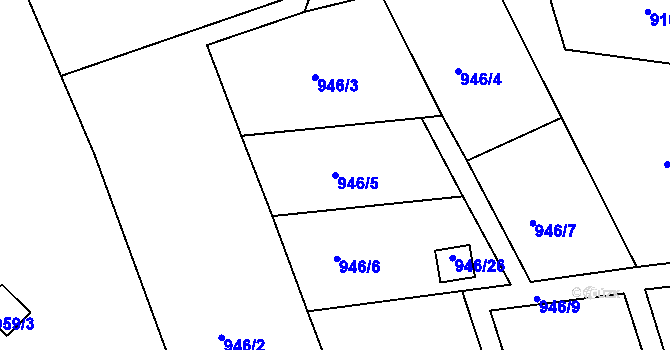 Parcela st. 946/5 v KÚ Neveklov, Katastrální mapa