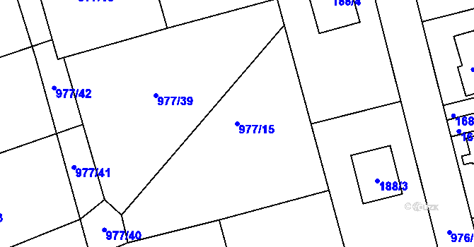 Parcela st. 977/15 v KÚ Neveklov, Katastrální mapa