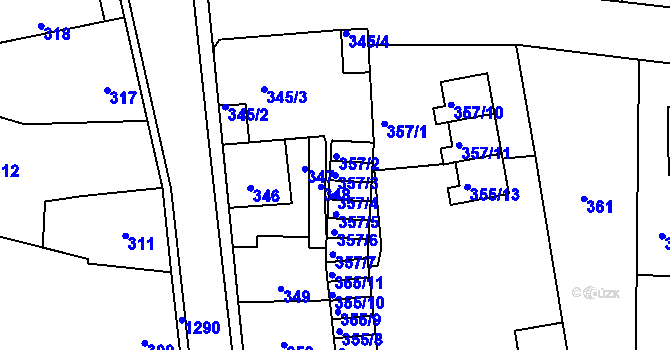 Parcela st. 357/3 v KÚ Neveklov, Katastrální mapa