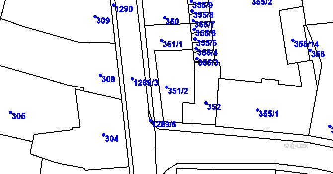 Parcela st. 351/2 v KÚ Neveklov, Katastrální mapa