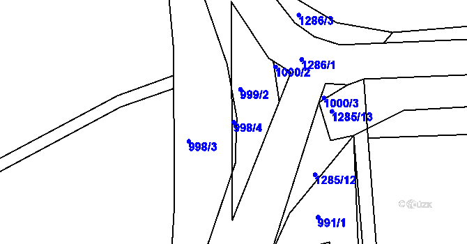 Parcela st. 998/4 v KÚ Neveklov, Katastrální mapa