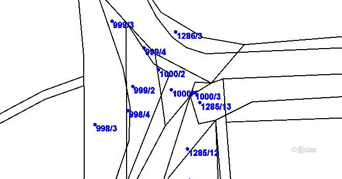 Parcela st. 1000/1 v KÚ Neveklov, Katastrální mapa