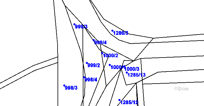Parcela st. 1000/2 v KÚ Neveklov, Katastrální mapa