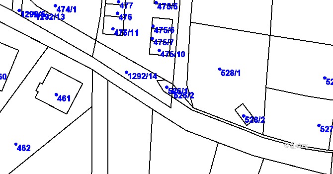 Parcela st. 526/1 v KÚ Neveklov, Katastrální mapa