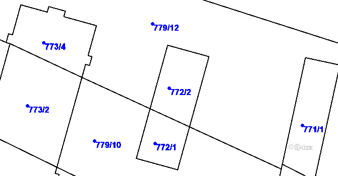 Parcela st. 772/2 v KÚ Neveklov, Katastrální mapa