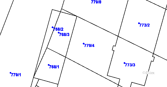 Parcela st. 779/4 v KÚ Neveklov, Katastrální mapa