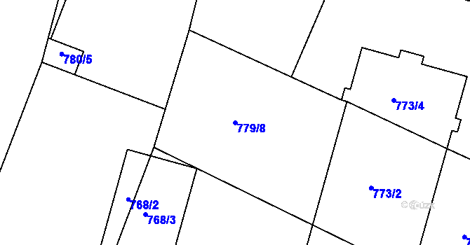 Parcela st. 779/8 v KÚ Neveklov, Katastrální mapa