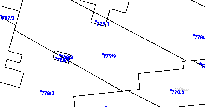 Parcela st. 779/9 v KÚ Neveklov, Katastrální mapa