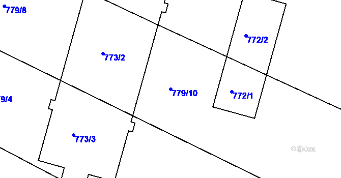 Parcela st. 779/10 v KÚ Neveklov, Katastrální mapa