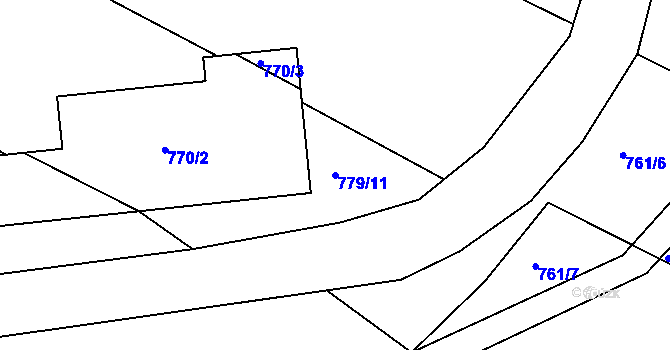 Parcela st. 779/11 v KÚ Neveklov, Katastrální mapa
