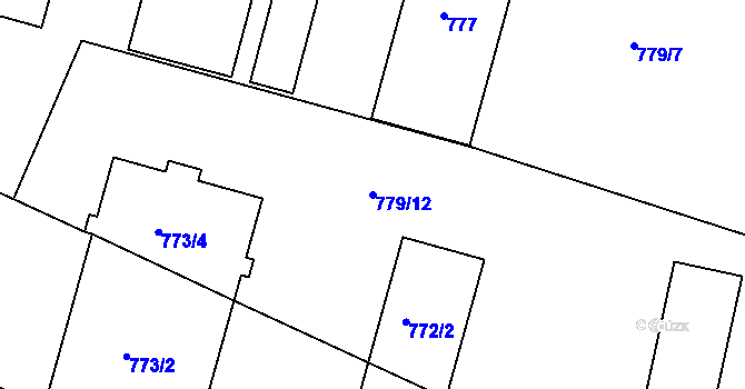 Parcela st. 779/12 v KÚ Neveklov, Katastrální mapa