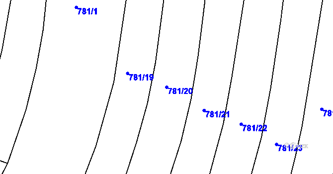 Parcela st. 781/20 v KÚ Neveklov, Katastrální mapa