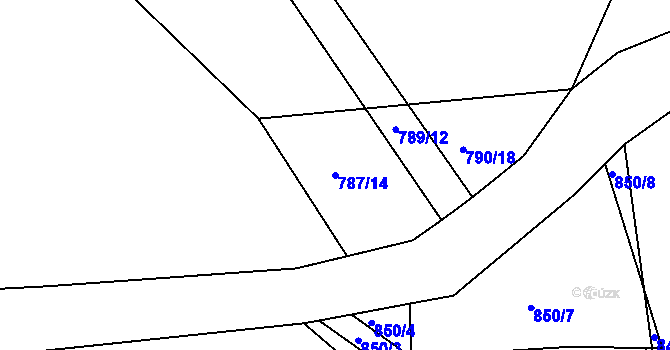 Parcela st. 787/14 v KÚ Neveklov, Katastrální mapa